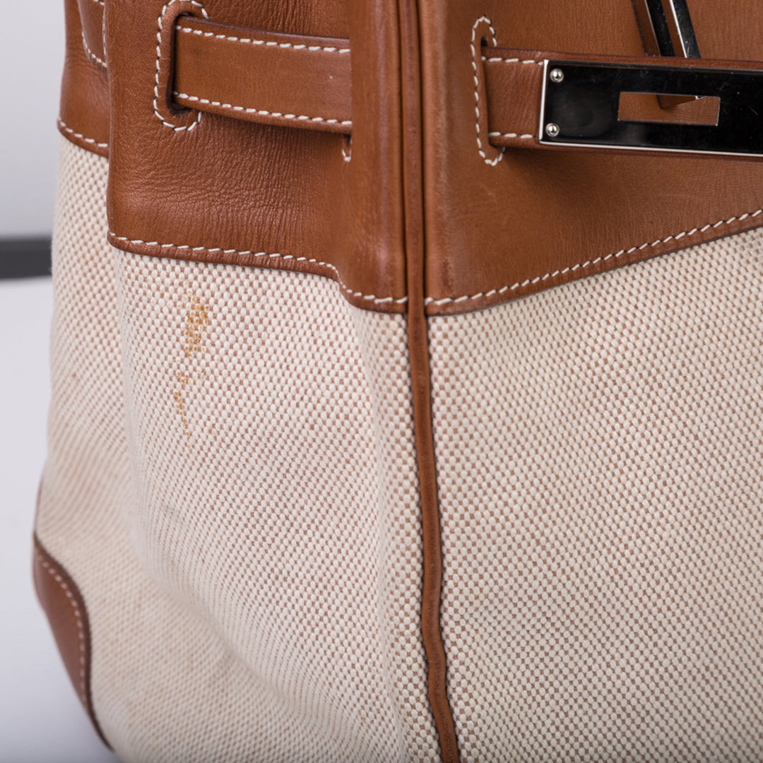 Birkin 35 - Barenia and Ecru Canvas