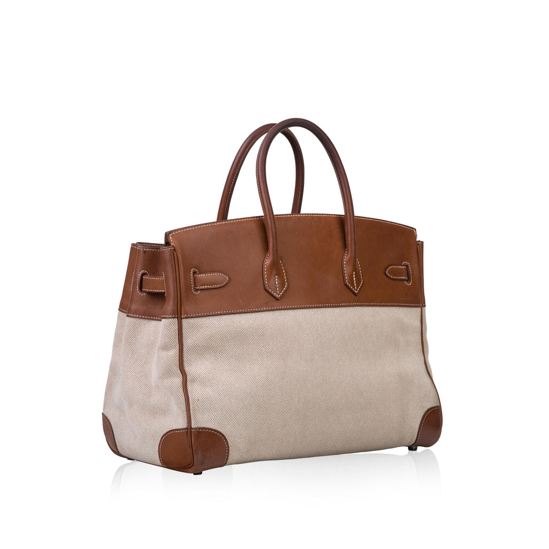 Birkin 35 - Barenia and Ecru Canvas