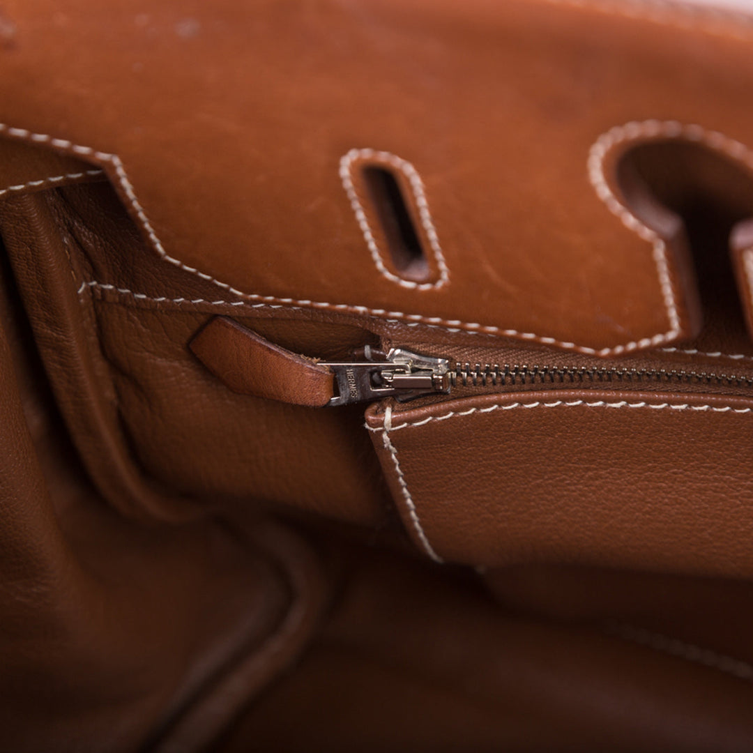 Birkin 35 - Barenia and Ecru Canvas