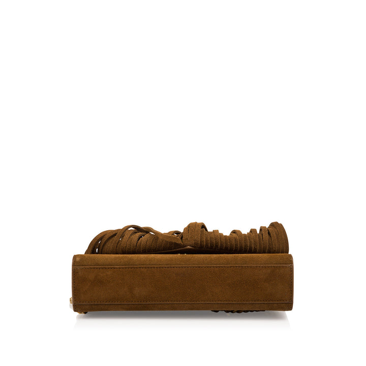 Saint Laurent Suede Fringe Tassel Bag