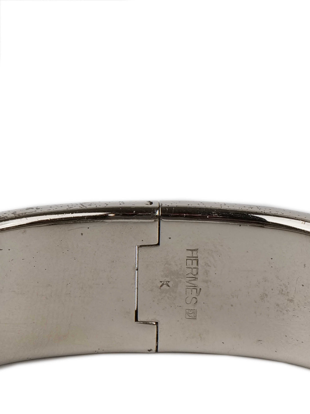 Hermes Black and Silver Clic Clac H Bracelet.