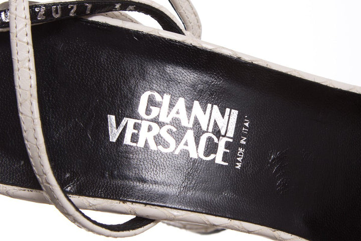 Versace White Leather Sandals SZ 36