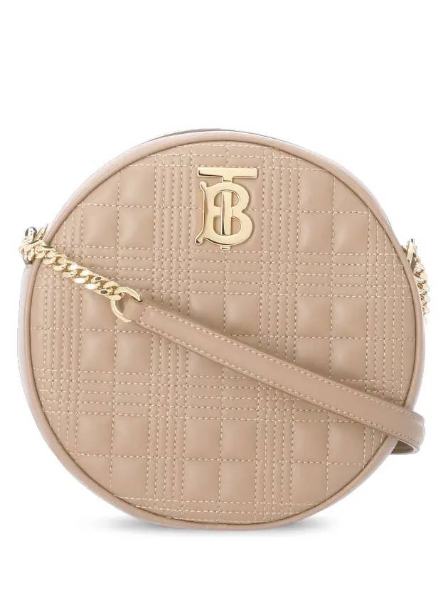 Burberry Louise Logo Quilted Cross Bag Beige