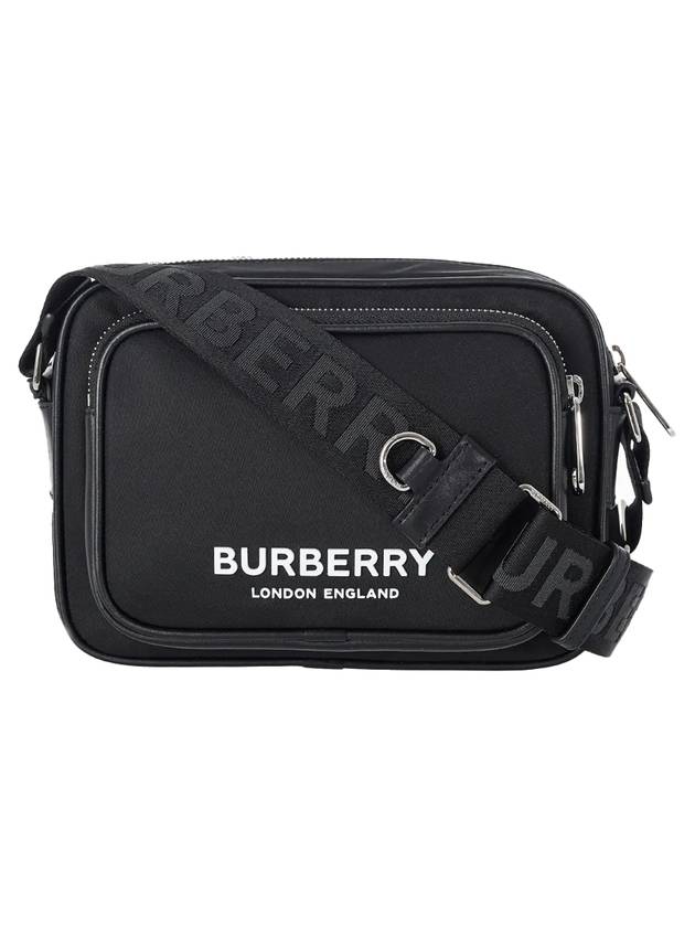 Burberry Logo Print Nylon Crossbody Bag Black