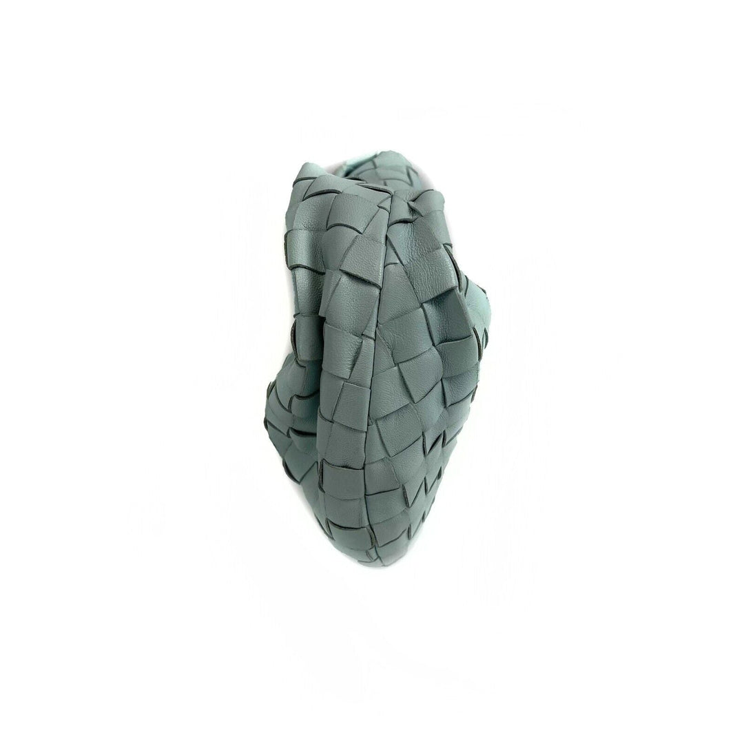 Bottega veneta - Mini Jodie Knotted Leather Washed Teal Blue Teen - Brand New