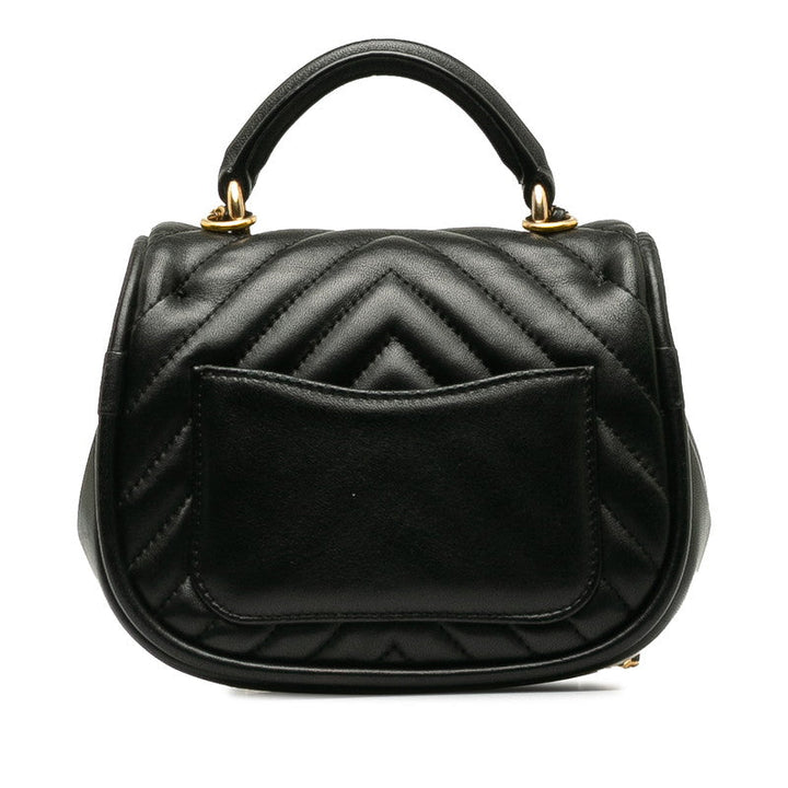 Top Quality Chanel Coco V Stick Top Handle  Chain Shoulder Bag Black Leather  Top Quality Chanel [Middle] Vintage
