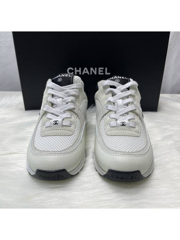 CC Logo Suede Tennis Low Top Sneakers Black Chanel