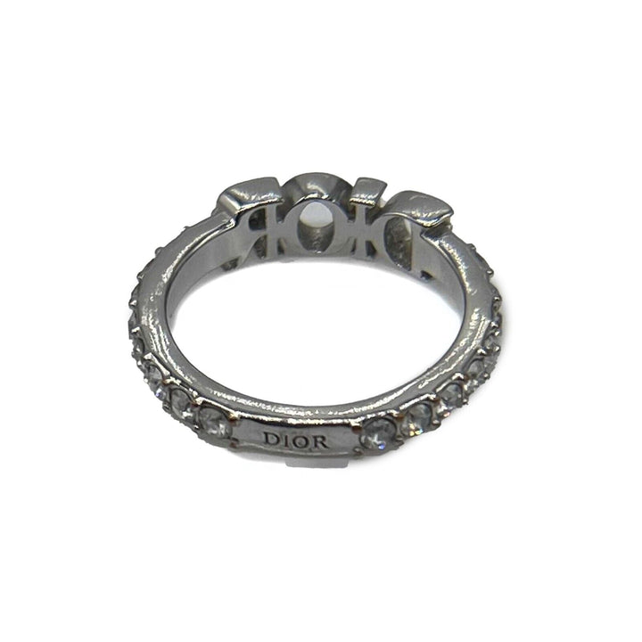 Top quality Dior Dio[r]evolution Silver Finish Metal White Crystal Ring Size M 6