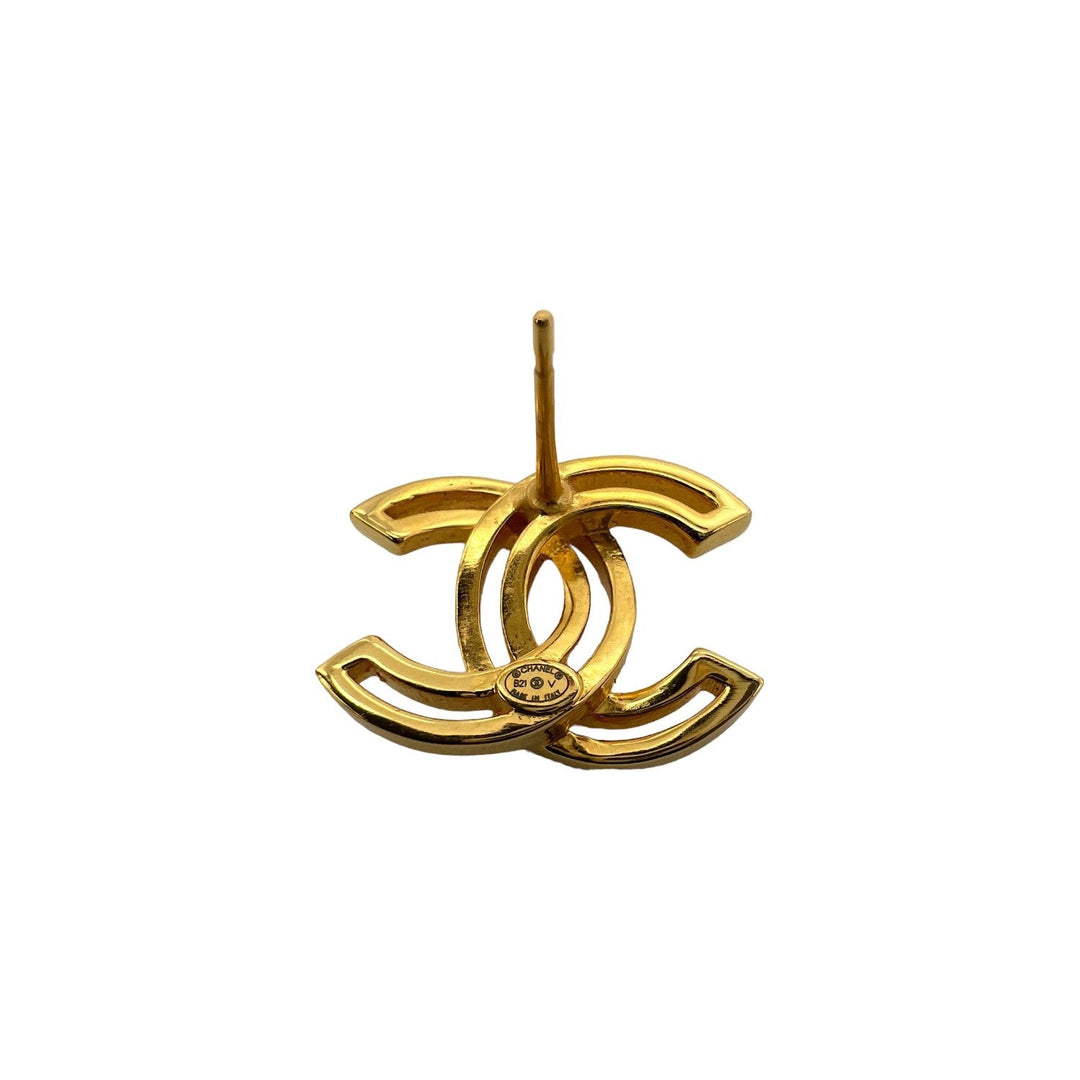 Top Quality Chanel Gold Interlocking CC Earrings