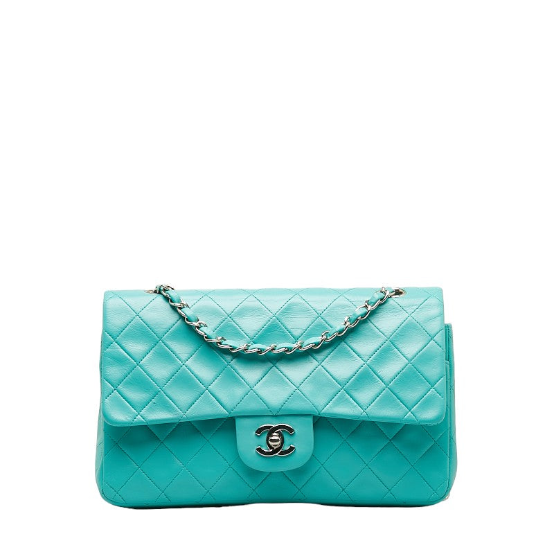 Top Quality Chanel Matrace 25 Cocomark Double Flap ilver  Chain Shoulder Bag Light Green  Lady CHANEL