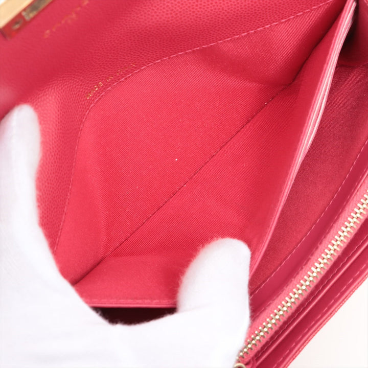 Top Quality Chanel Coco Caviar S Wallet Pink Gold