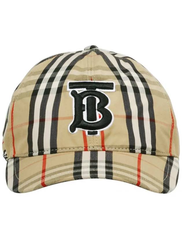 Burberry Vintage Check Motif Ball Cap Beige