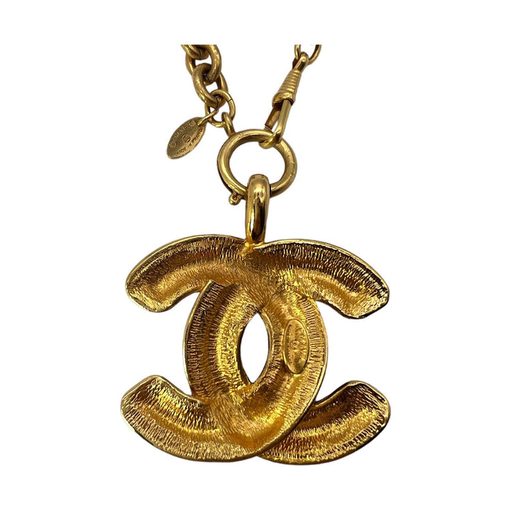 Top Quality Chanel Vintage Quilted CC Pendant Necklace
