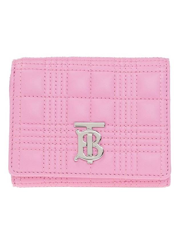 Burberry Lola Quilted Small Half Wallet Pink