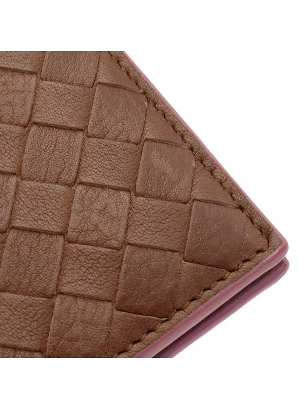 Bottega veneta Brown Purple Intrecciato Weaving VN Folder Bicycle Wallet