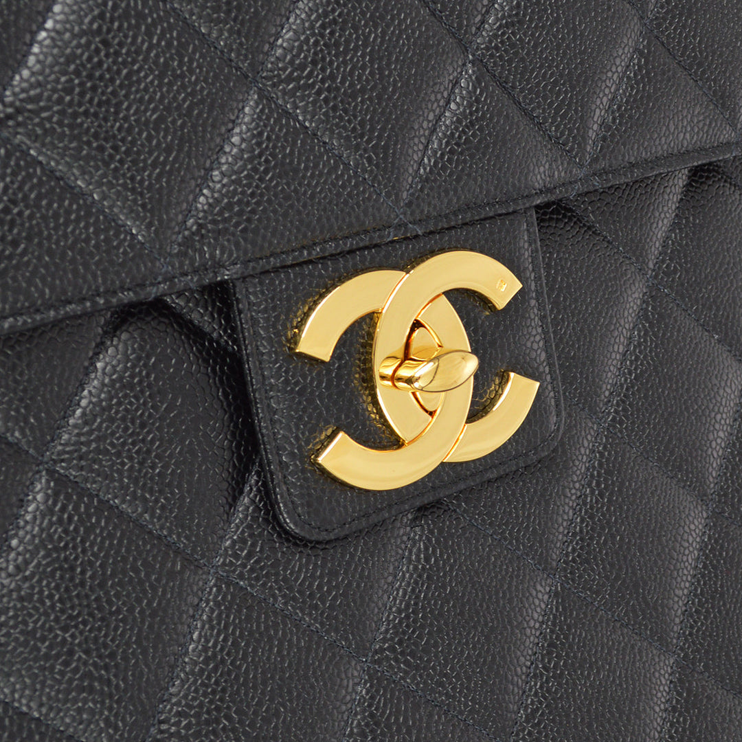 Top Quality Chanel Black Caviar Briefcase Business Handbag