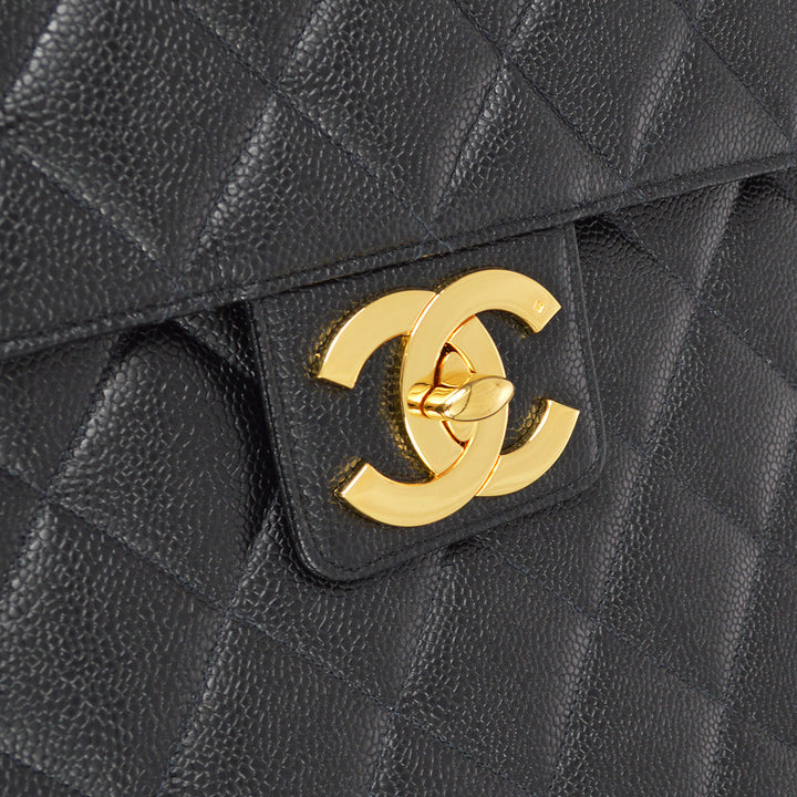 Top Quality Chanel Black Caviar Briefcase Business Handbag