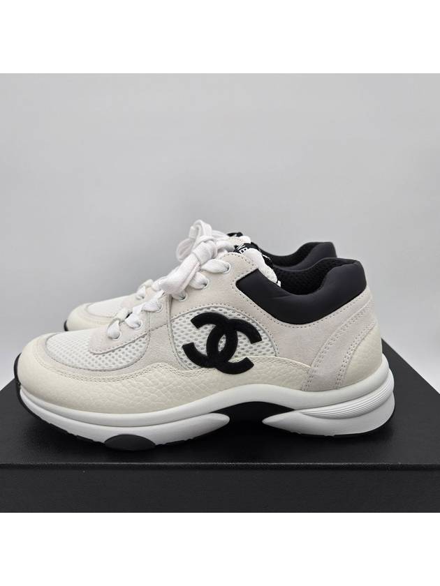 CC Logo Suede Tennis Low Top Sneakers Black Chanel