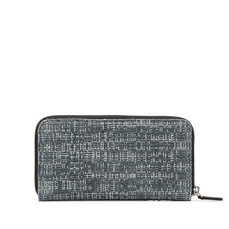 Top Quality Chanel Long Zip Wallet in Tweed Denim Blue