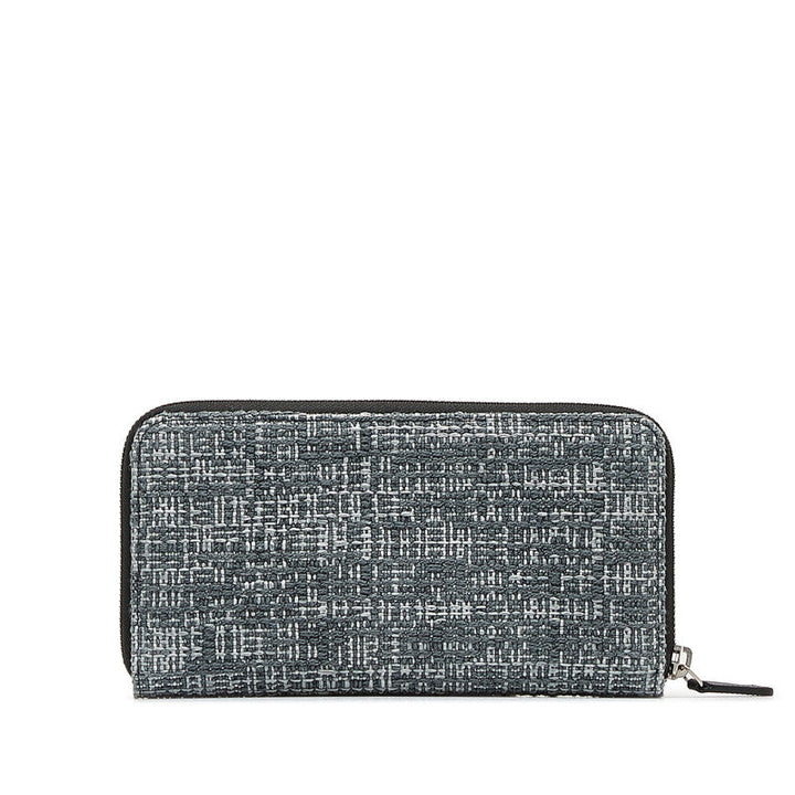 Top Quality Chanel Long Zip Wallet in Tweed Denim Blue