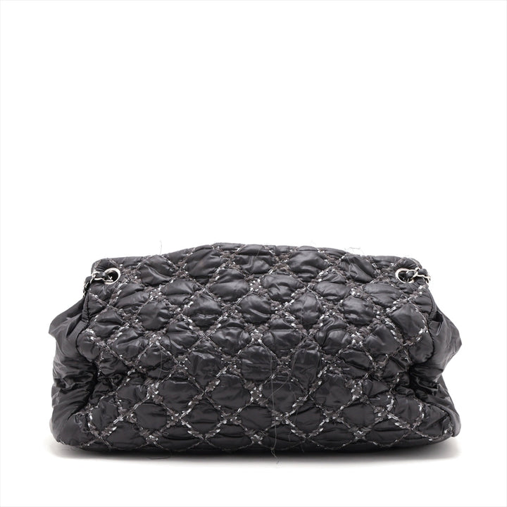 Top Quality Chanel Parivision Nylon Chain Shoulder Bag Black Silver Gold  14th