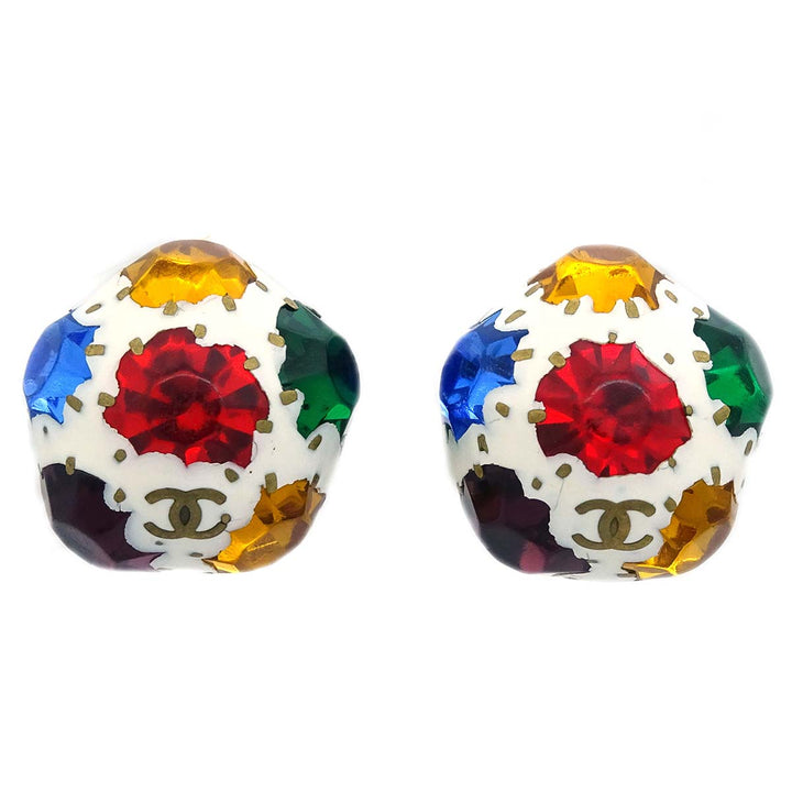 Top Quality Chanel Stone Earrings White Clip-On 98P