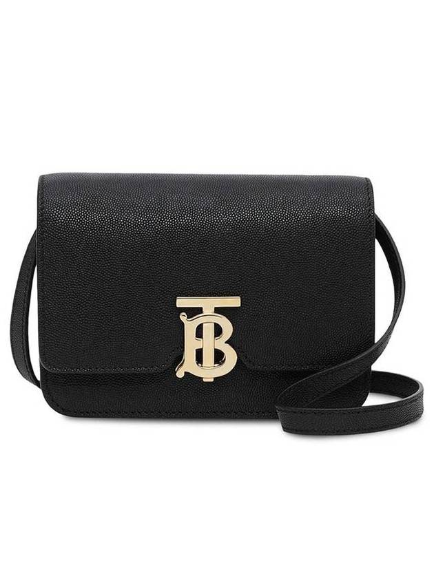 Burberry TB Grainy Leather Mini Crossbody Bag Black