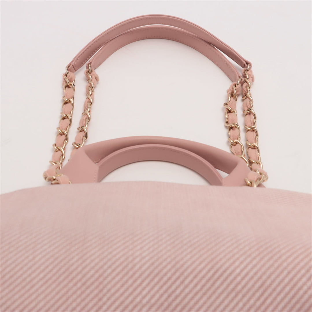 Top Quality Chanel DOUVILLE GM Stretch x Canvas 2WAY Handbag Pink Gold