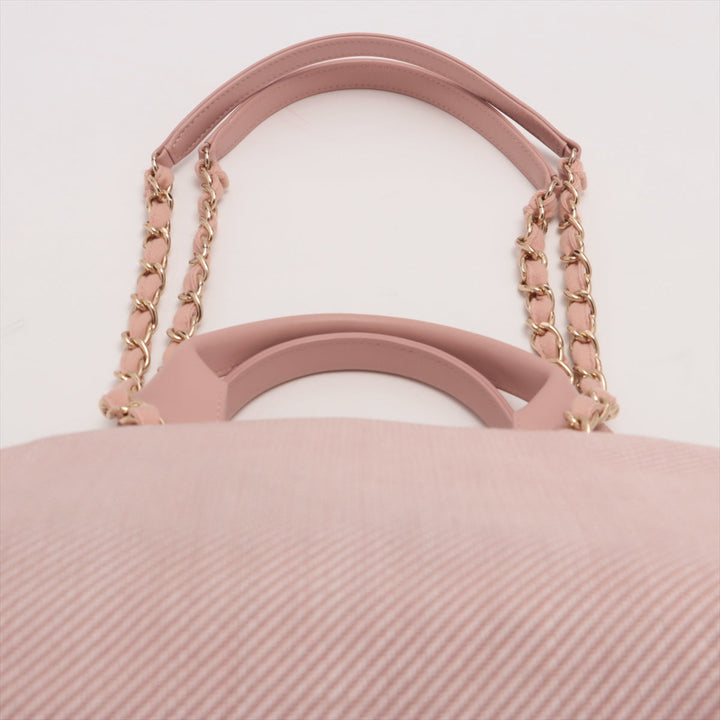 Top Quality Chanel DOUVILLE GM Stretch x Canvas 2WAY Handbag Pink Gold