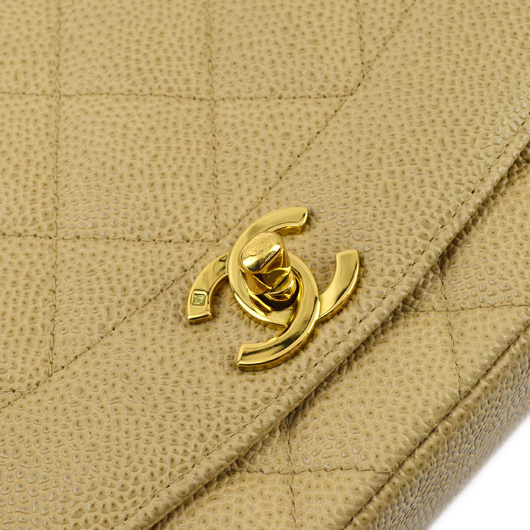 Top Quality Chanel Beige Caviar Medium Diana Shoulder Bag