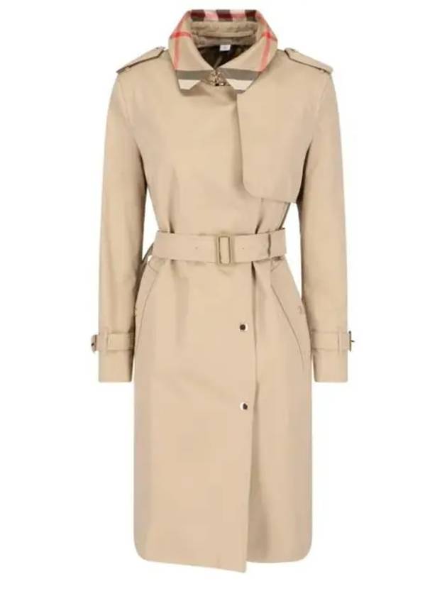 Burberry Check Belt Cotton Single Jacket Beige