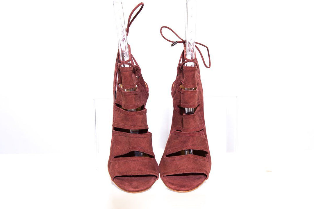 Aquazzura Burgundy Suede Heels SZ 38