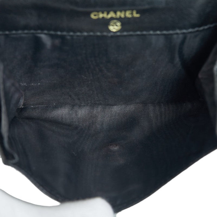 Top Quality Chanel Coco Double Fed Wallet Compact Wallet Black Leather  Chanel