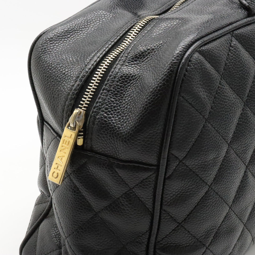 Top Quality Chanel Mattress Cocomark Handbag Mini Boston Bag Caviar Skin Leather Black Black Gold  A20997
