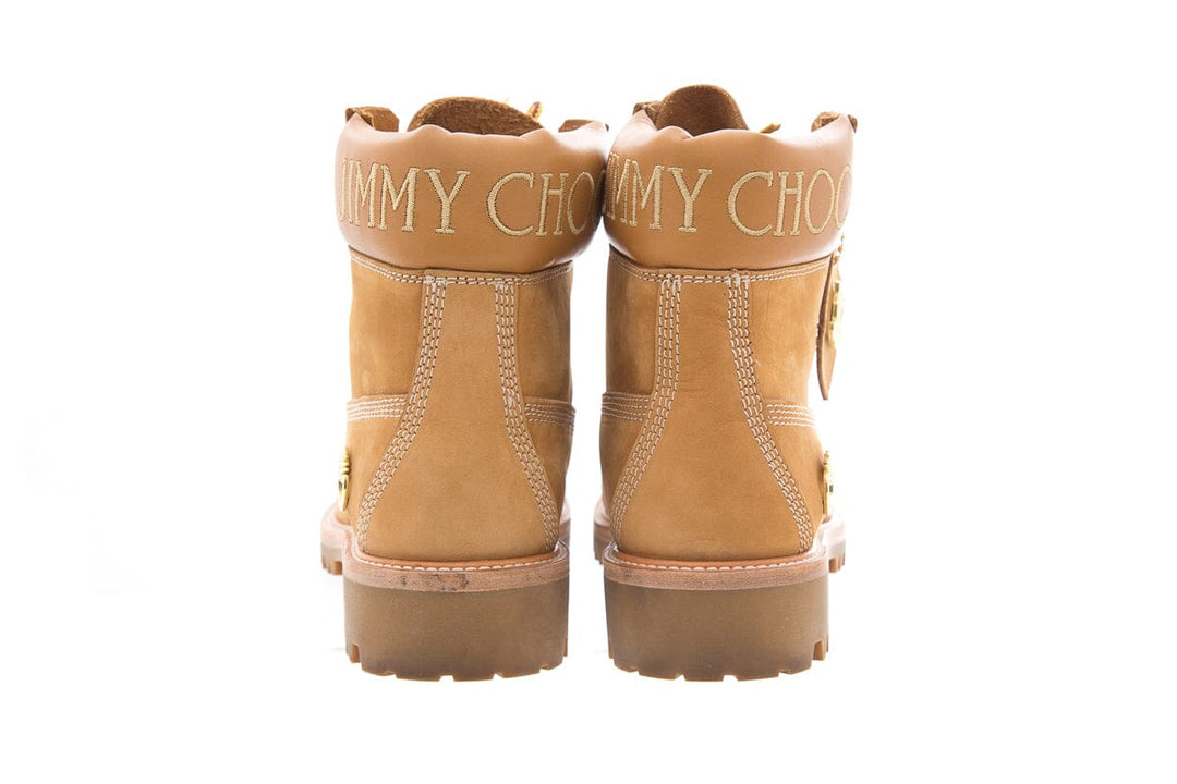 Jimmy Choo x Timberland Wheat NUBUCK Glitter Detail Boots SZ 8.5