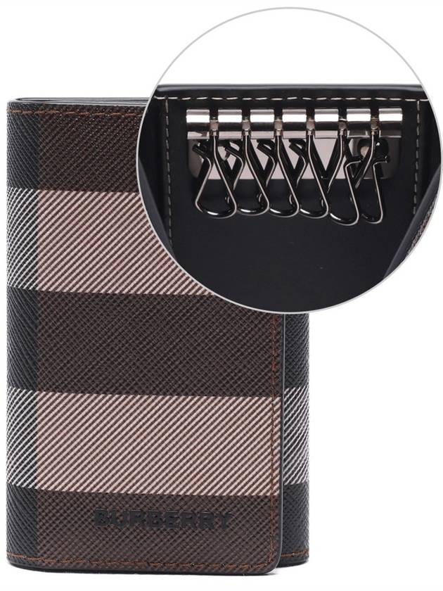 Burberry Check Leather Key Holder Brown