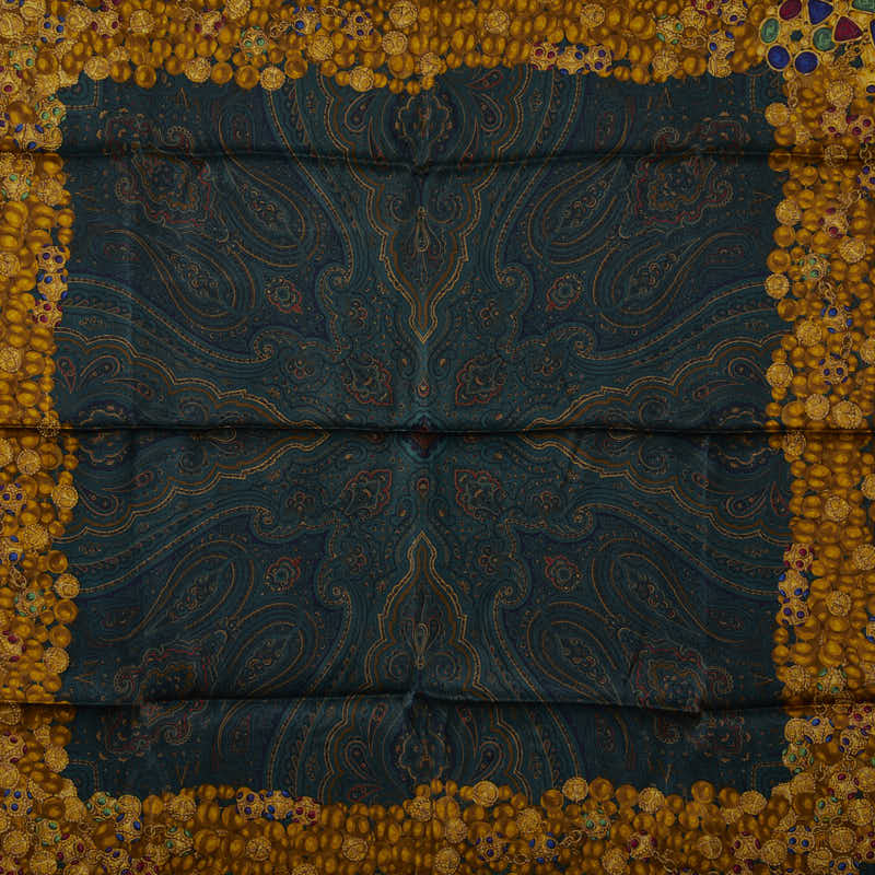 Top Quality Chanel Paisley Cocomark carf Green Multicolor Silk  Chanel