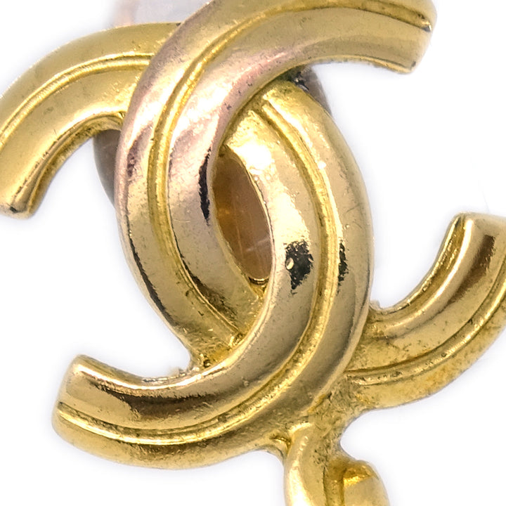 Top Quality Chanel Dangle Hoop Earrings Clip-On Gold 96P