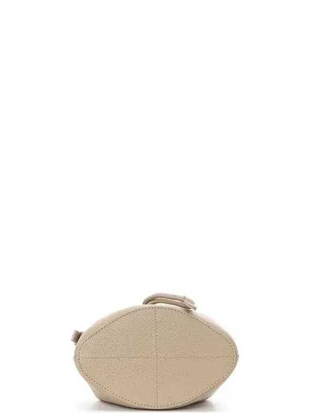 Burberry Logo Leather Mini Bucket Bag Beige