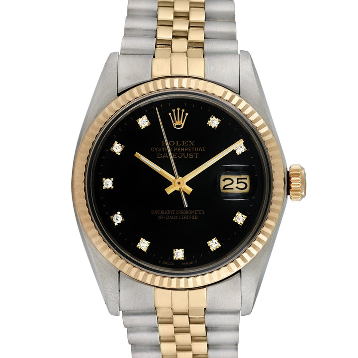 Rolex Men's Two-tone Datejust with Factory Diamonds, item #38