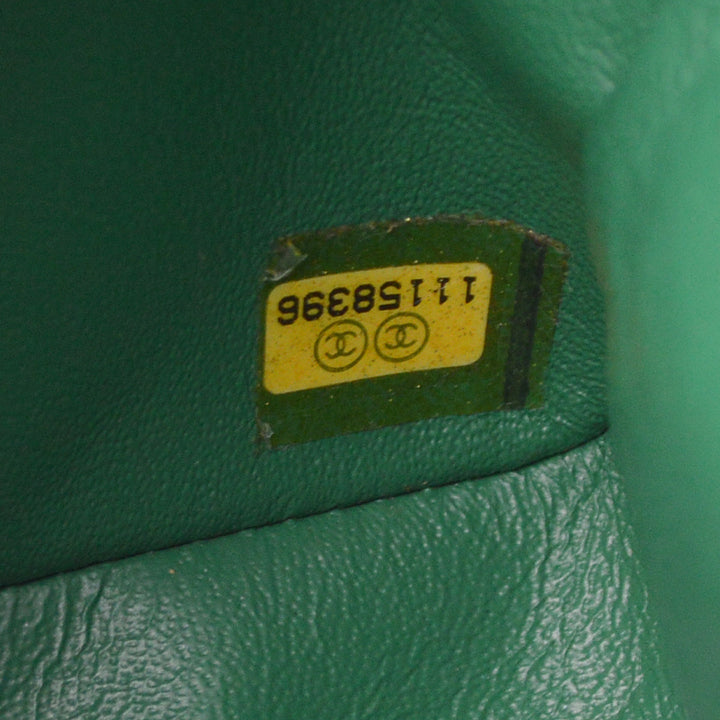Top Quality Chanel Green Perforated Lambskin East West Shoulder Bag