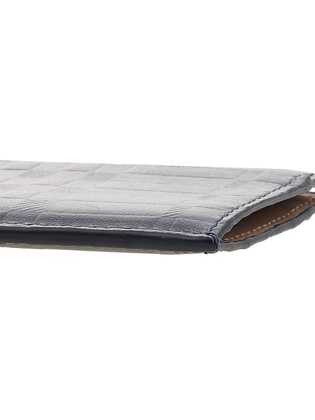 Burberry Embossed Check Leather Card Holder Black