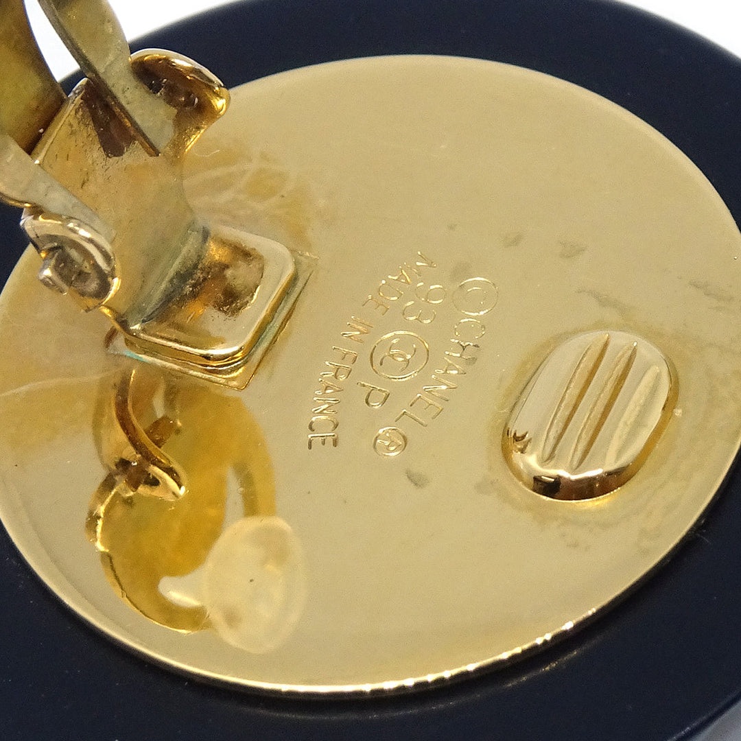 Top Quality Chanel 1993 Earrings Clip-On Gold Black