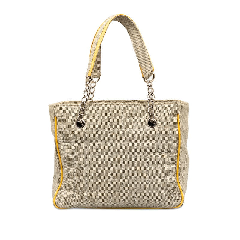 Top Quality Chanel None.5 Chocolate Bar Camellia Chain Handbag A31573 Yellow Gr Canvas Emmeline  CHANEL