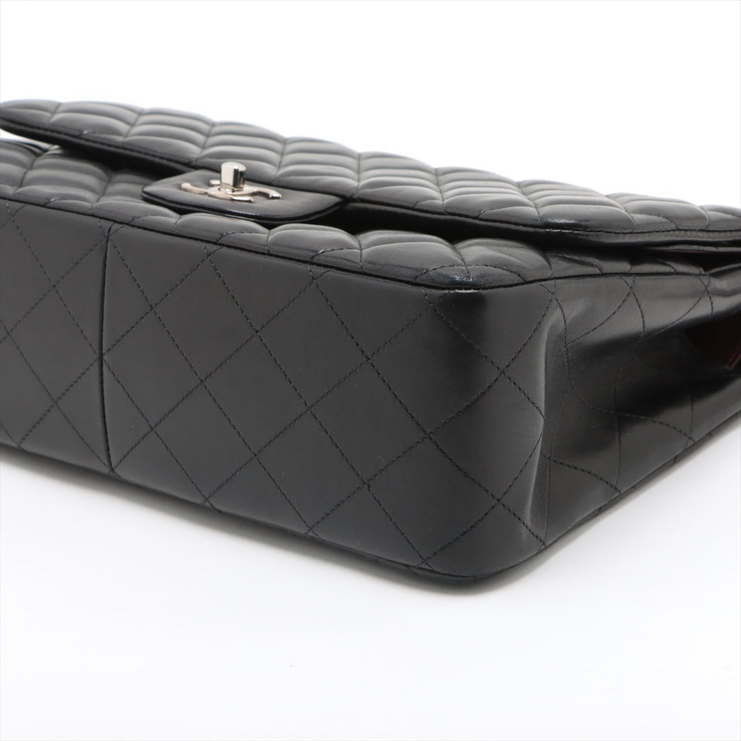 Top Quality Chanel Decamatrasse 30 Double Flap Chain Bag Black Silver Lambskin A58600