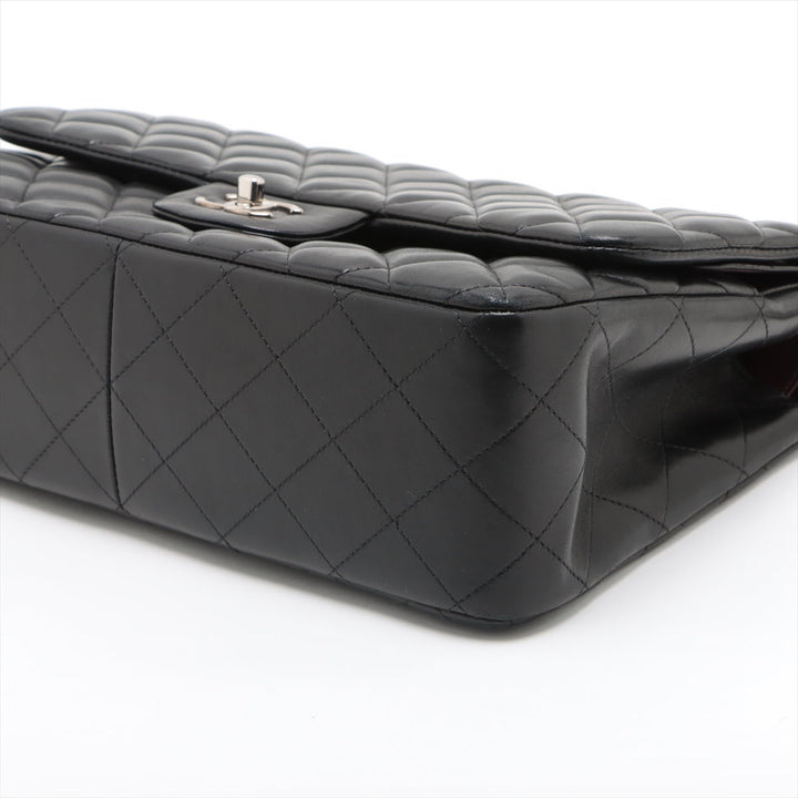 Top Quality Chanel Decamatrasse 30 Double Flap Chain Bag Black Silver Lambskin A58600