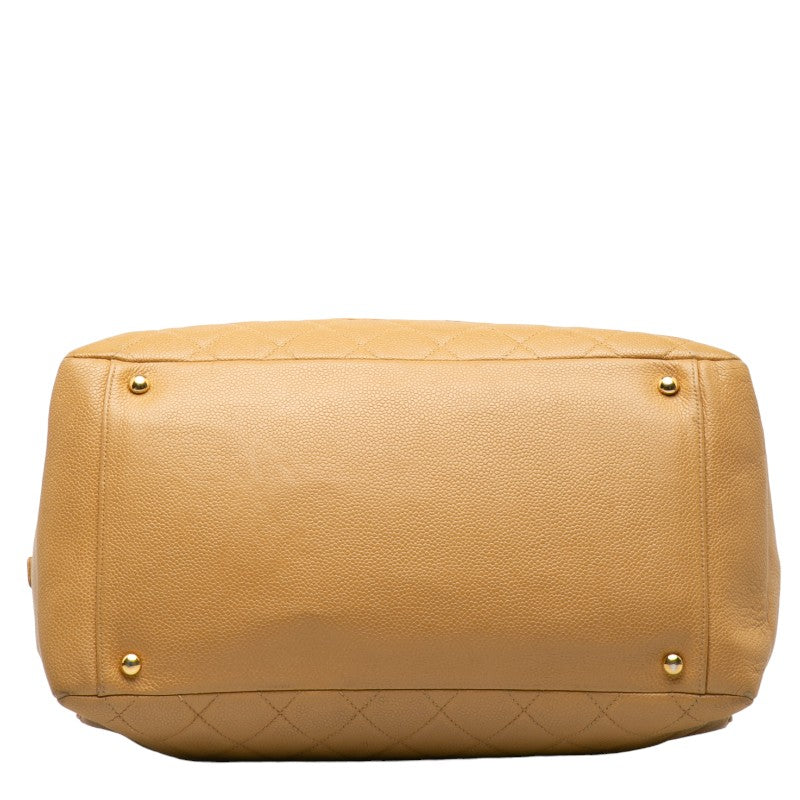 Top Quality Chanel Tote Shopper Bag in Caviar Leather Beige Ladies