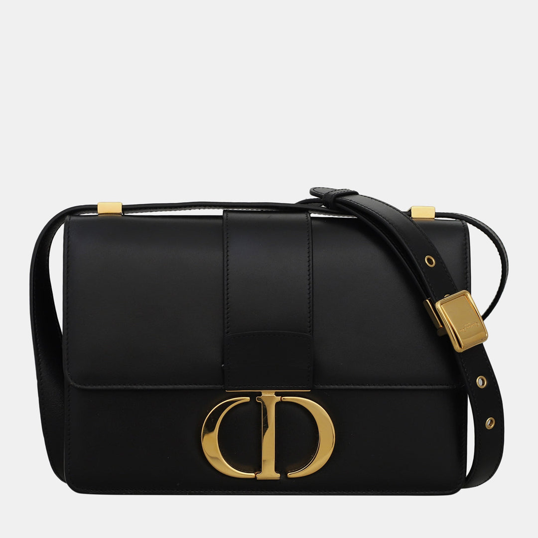 Top quality Dior Black Leather Montaigne 30 Shoulder Bag