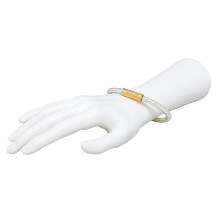 Top Quality Chanel  Pearl Bracelet White Gold Vinyl   Chanel