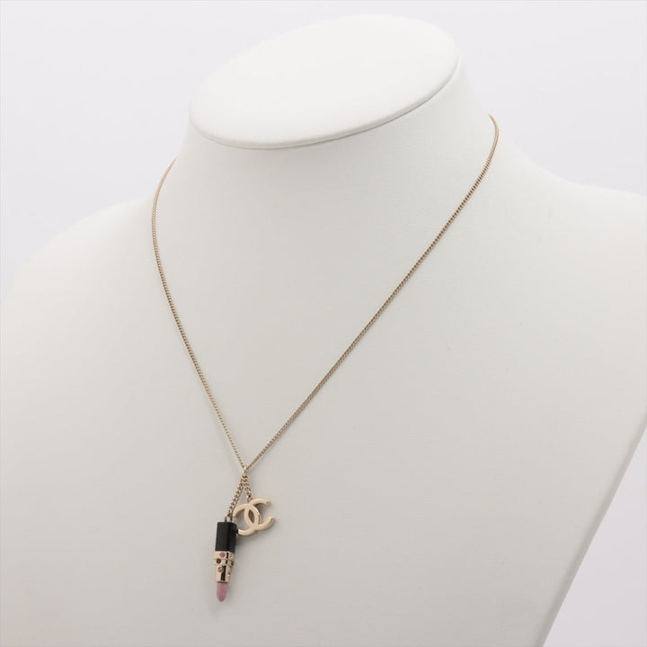 Top Quality Chanel Coco 08A Necklace GP  Linestone G √ó Pink Lip Rose Motif